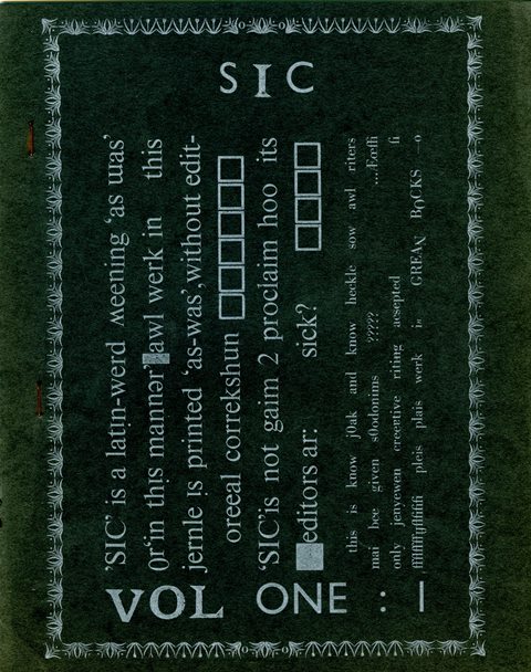 'Sic' cover, N.d.)